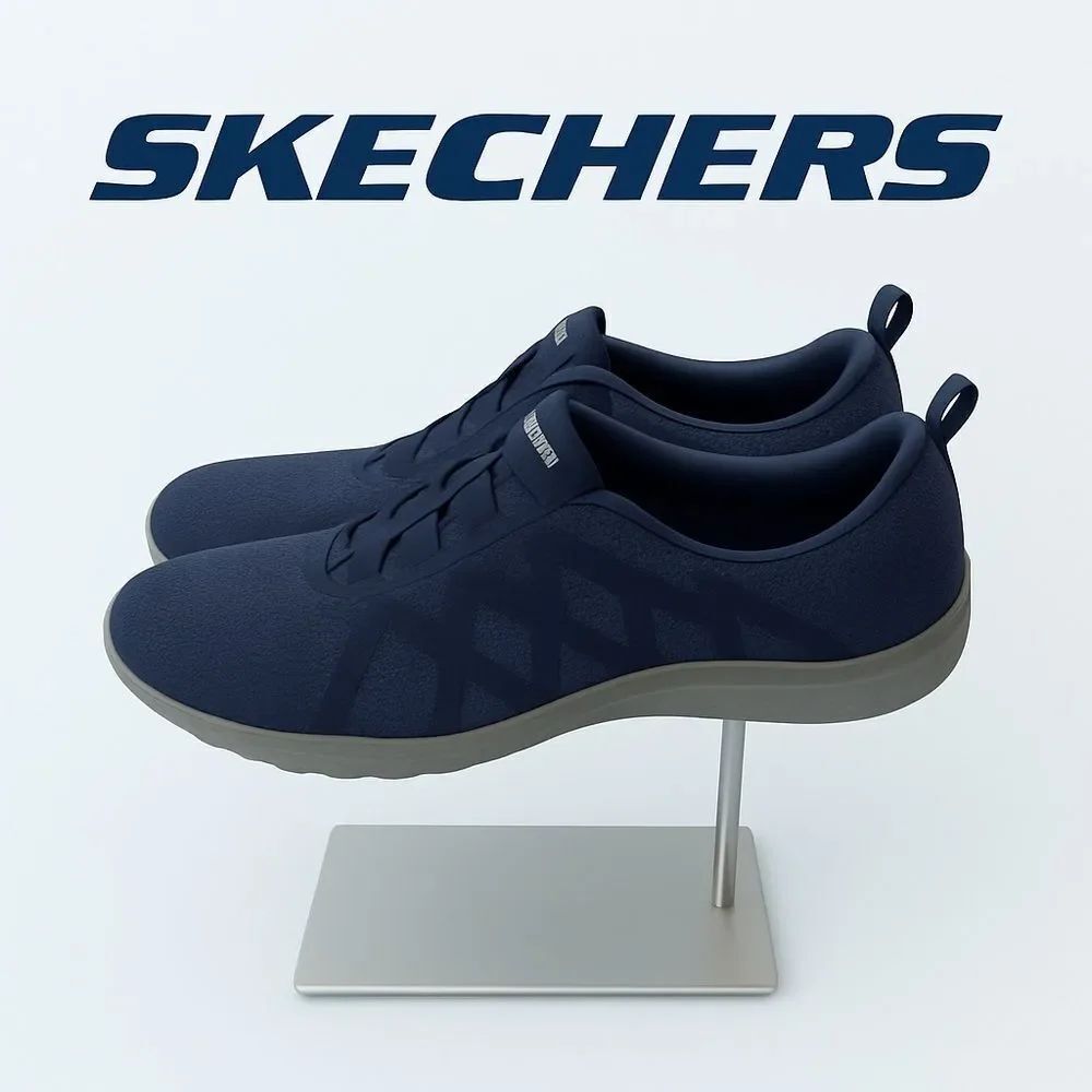 New Skechers Breathe Easy “Infi-knity” Navy Sneakers 5.5